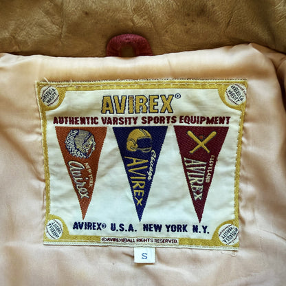 Avirex 'Chief High Hawk' Leather Varsity Jacket - S