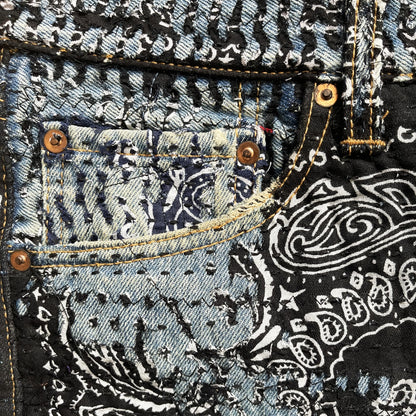 Boro Patchwork Sashiko Distressed Jeans - W34"