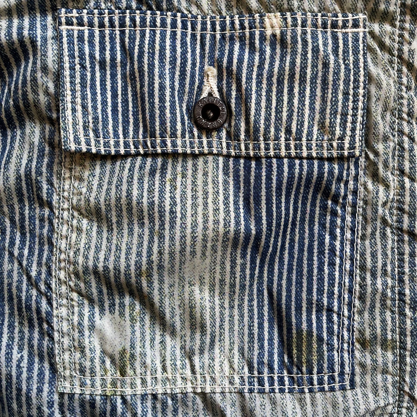 Kapital Hickory Striped Distressed Jacket - M