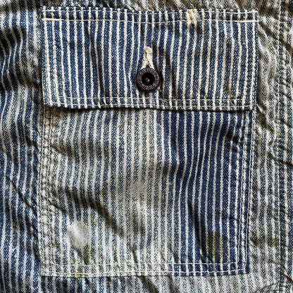 Kapital Hickory Striped Distressed Jacket - M