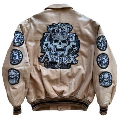 Avirex 'Rides & Rims' Leather Varsity Jacket - L