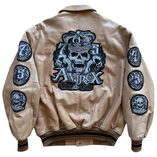 Avirex 'Rides & Rims' Leather Varsity Jacket - L