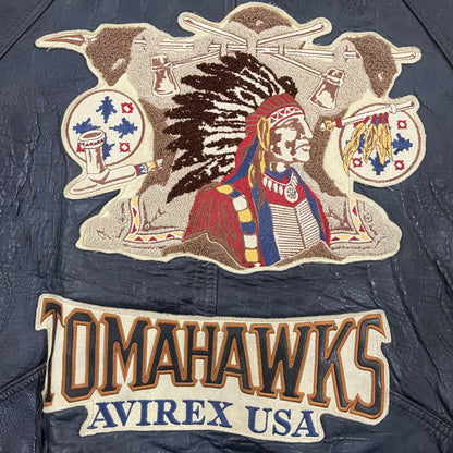 Avirex Tomahawks Leather Varsity Jacket - S