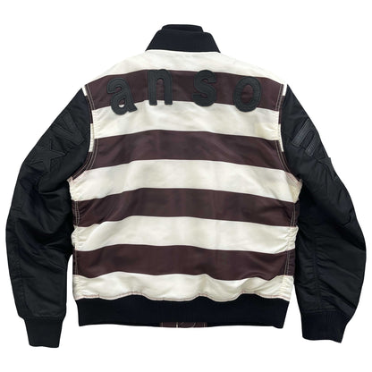 Vanson Leathers Striped Bomber Jacket