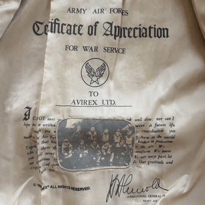 Avirex 'Lucky Strike' A2 Leather Flight Jacket - S / M