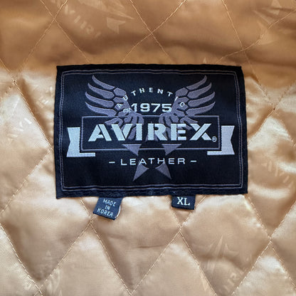 Avirex 'Rides & Rims' Leather Varsity Jacket - L
