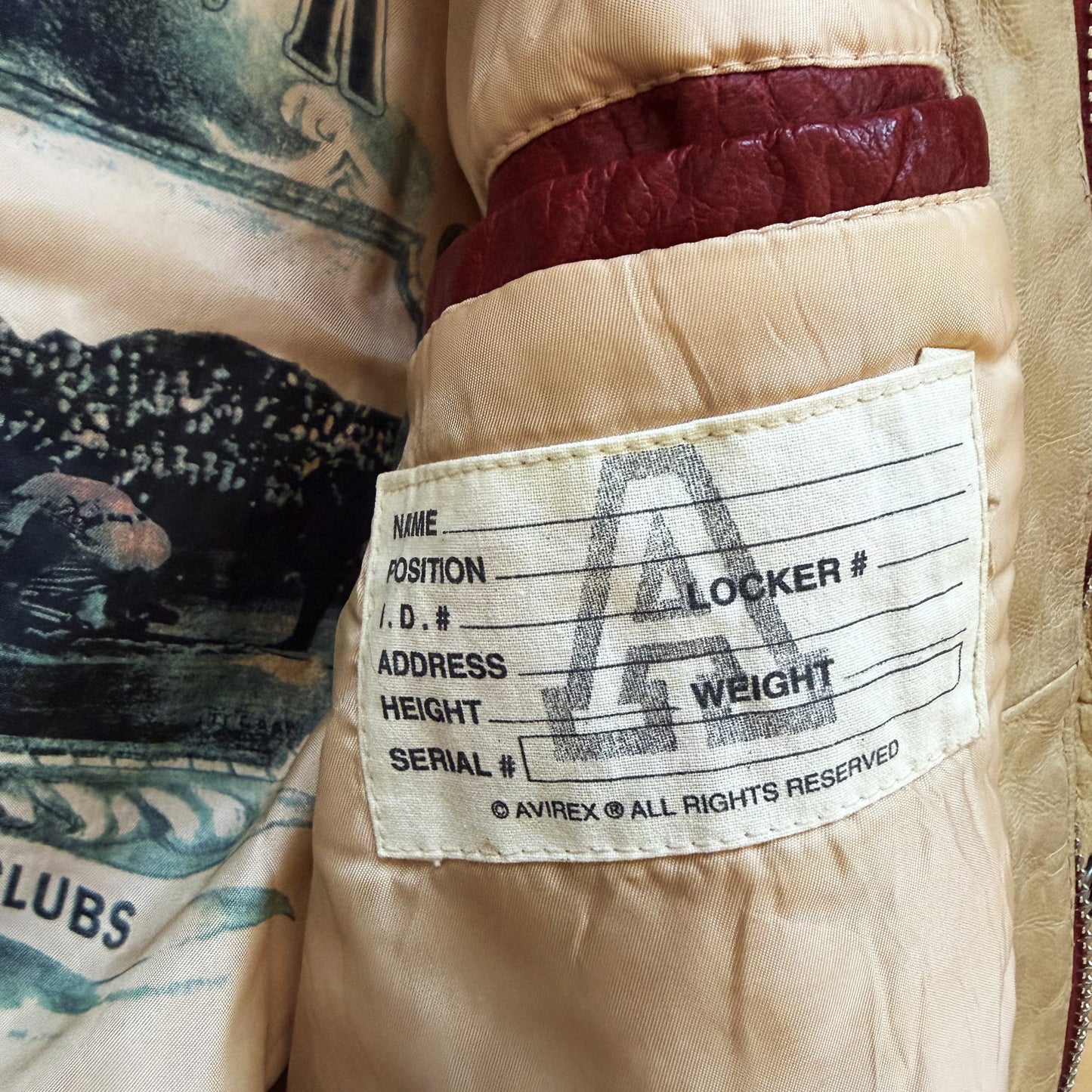 Avirex 'Chief High Hawk' Leather Varsity Jacket - S