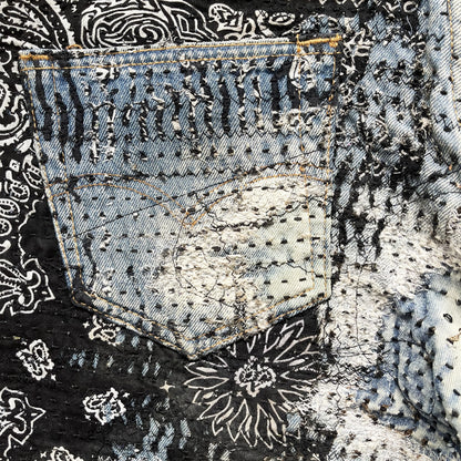 Boro Patchwork Sashiko Distressed Jeans - W34"