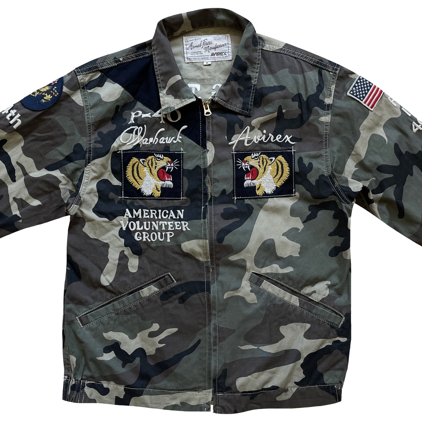 Avirex US 'Flying Tigers' Camo Military Jacket - S