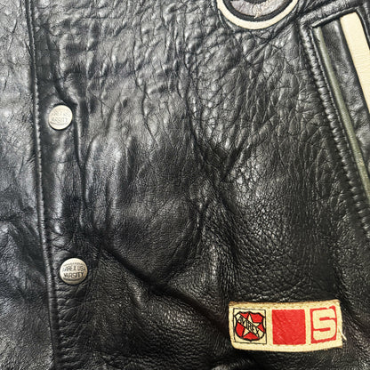 Avirex 'North West Wild Bears' Leather Varsity Jacket - S