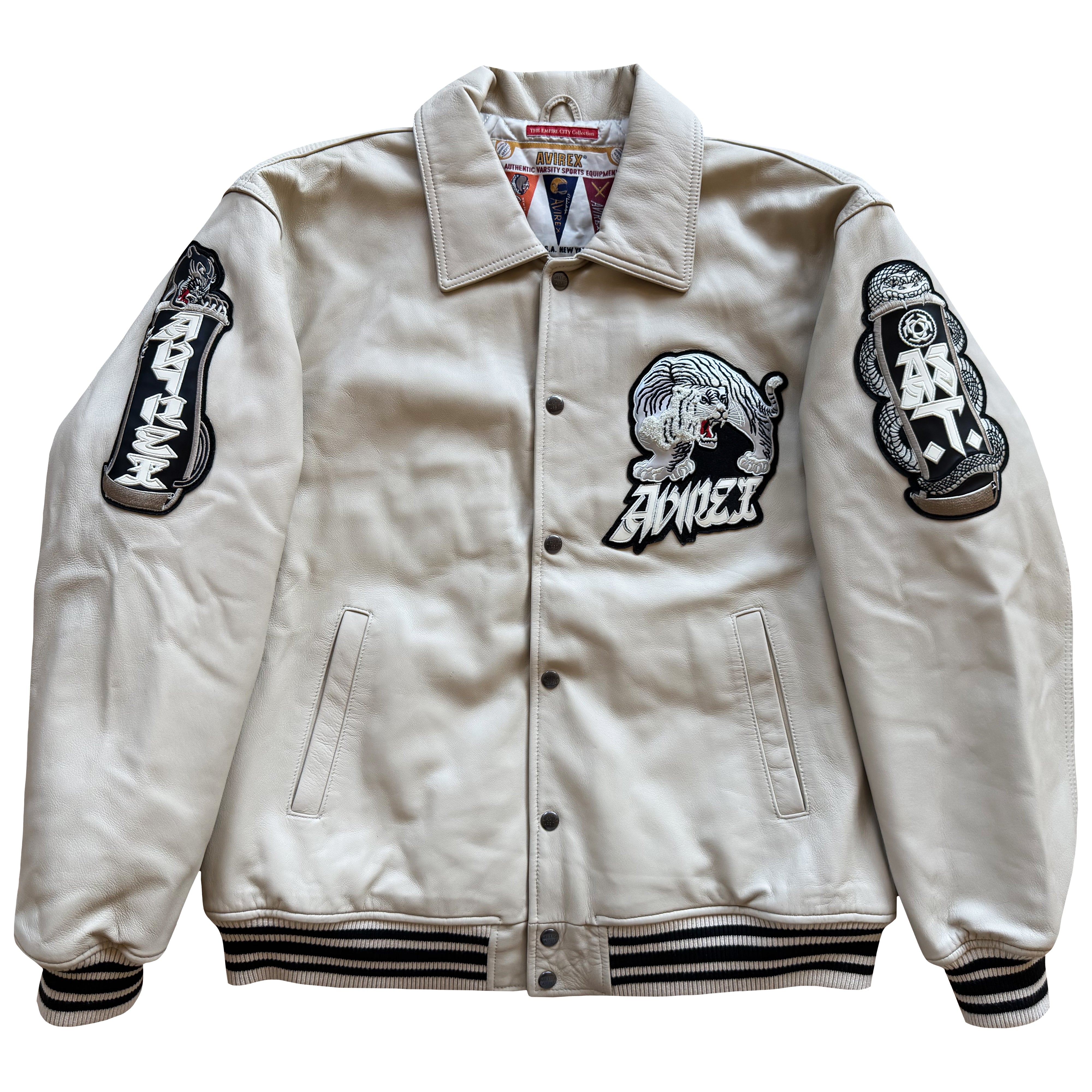 Avirex 'Speed Tigers' Leather Varsity Jacket - XL – The Holy Grail