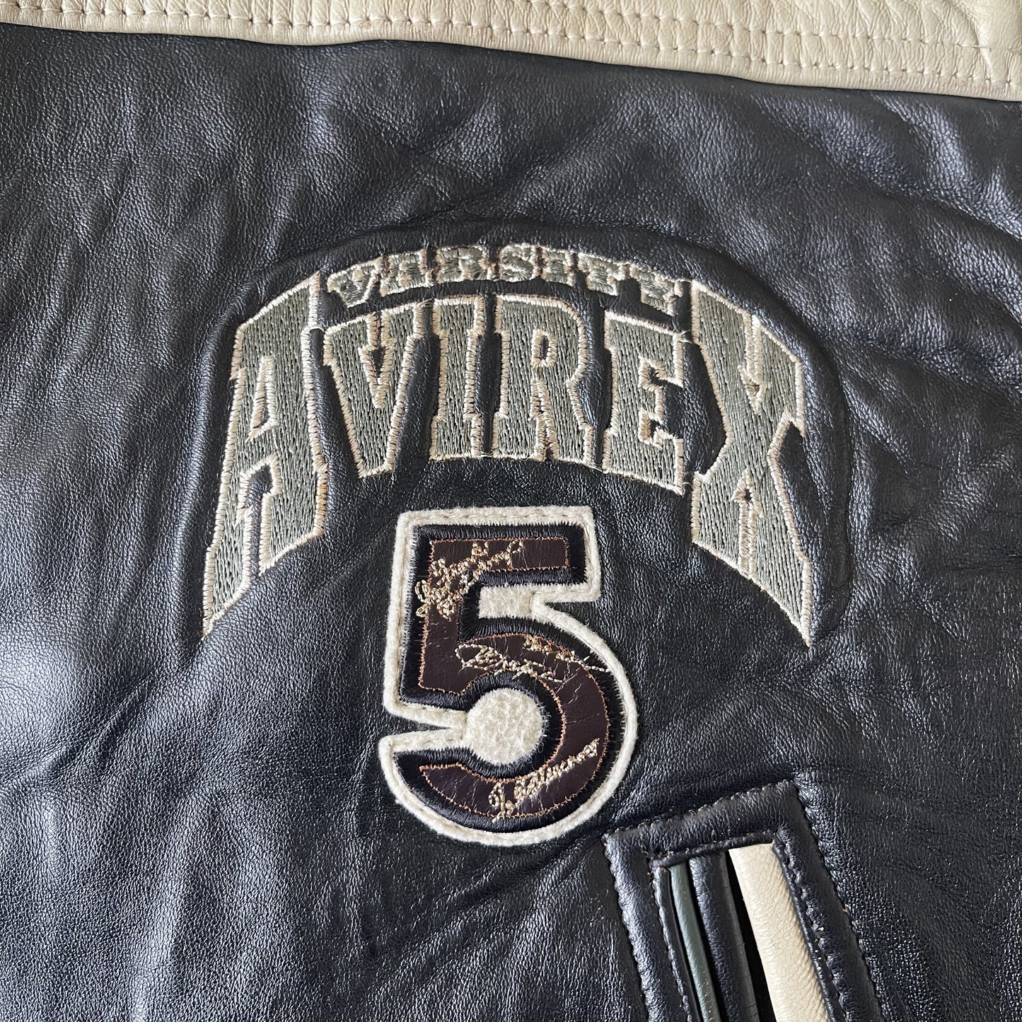 Avirex Wildbears Leather Varsity Jacket - S