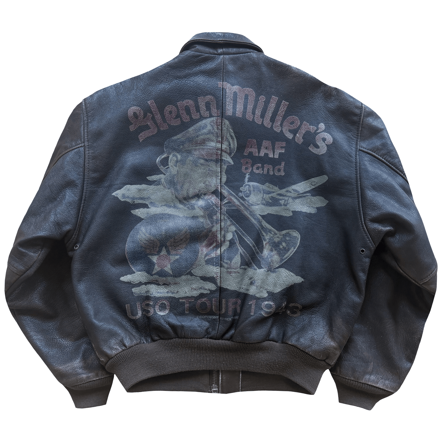 Avirex 1987 'Glen Miller's AAF Band' A2 Leather Flight Jacket - S / M