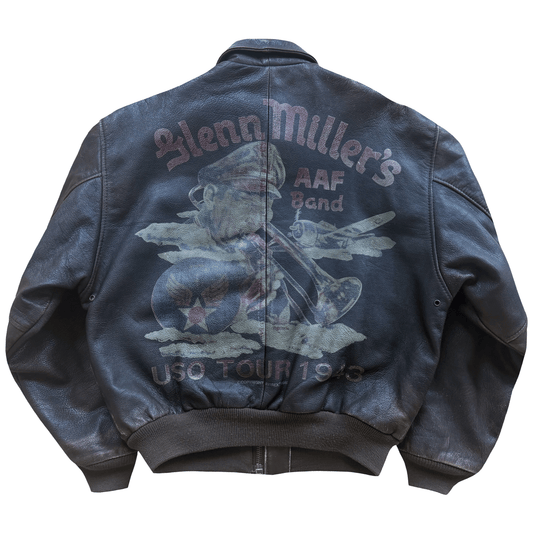 Avirex 1987 'Glen Miller's AAF Band' A2 Leather Flight Jacket - S / M