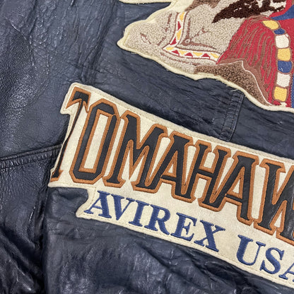 Avirex Tomahawks Leather Varsity Jacket - S