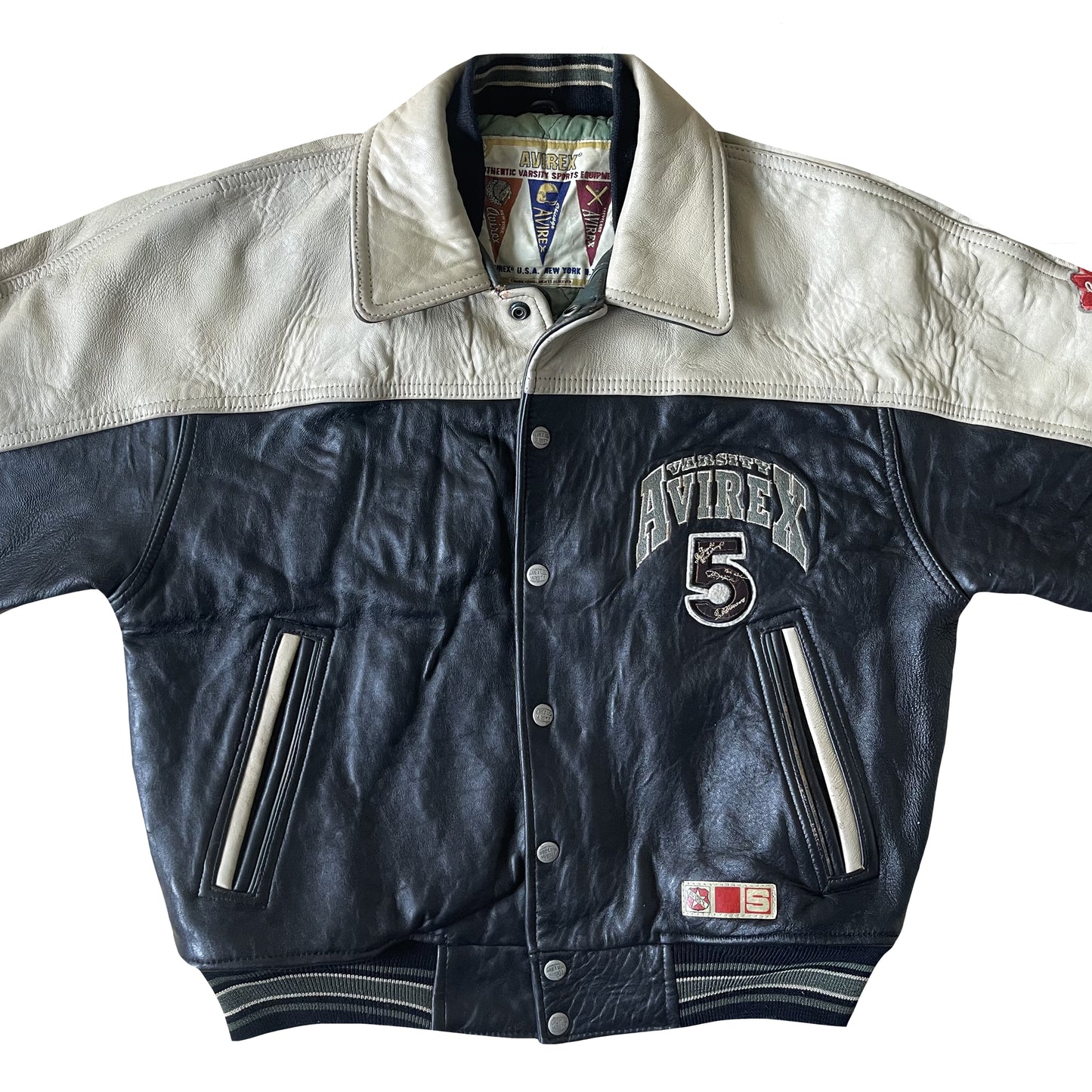 Avirex Wildbears Leather Varsity Jacket - S