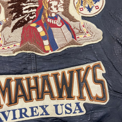 Avirex Tomahawks Leather Varsity Jacket - S