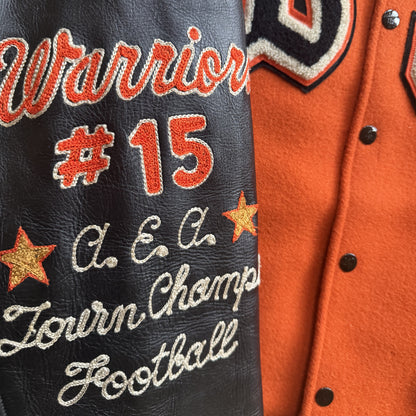 Style Eyes 'Warriors' Varsity Jacket - L