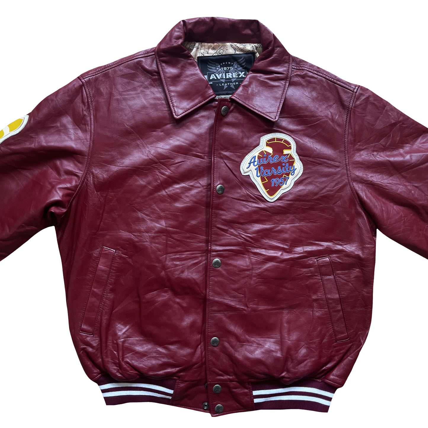 Avirex 'Sioux Football Team' Leather Varsity Jacket - M