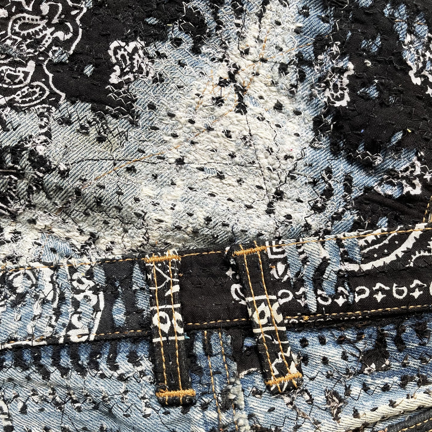 Boro Patchwork Sashiko Distressed Jeans - W34"