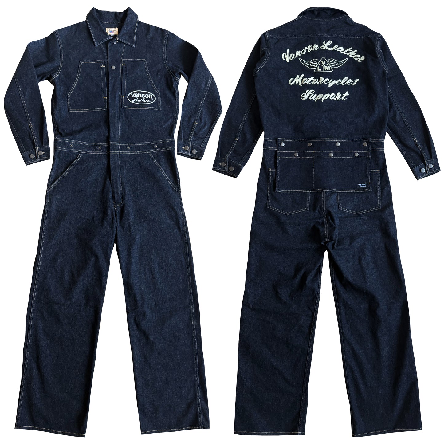 Vanson Leathers Denim Overalls - M