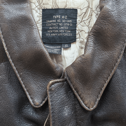 Avirex 1987 'Glen Miller's AAF Band' A2 Leather Flight Jacket - S / M