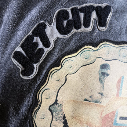 Avirex 'Jet City' Leather Biker Jacket - S/M