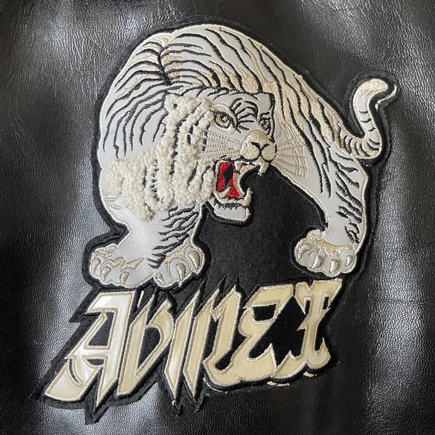 Avirex 'Speed Tigers' Leather Varsity Jacket - L