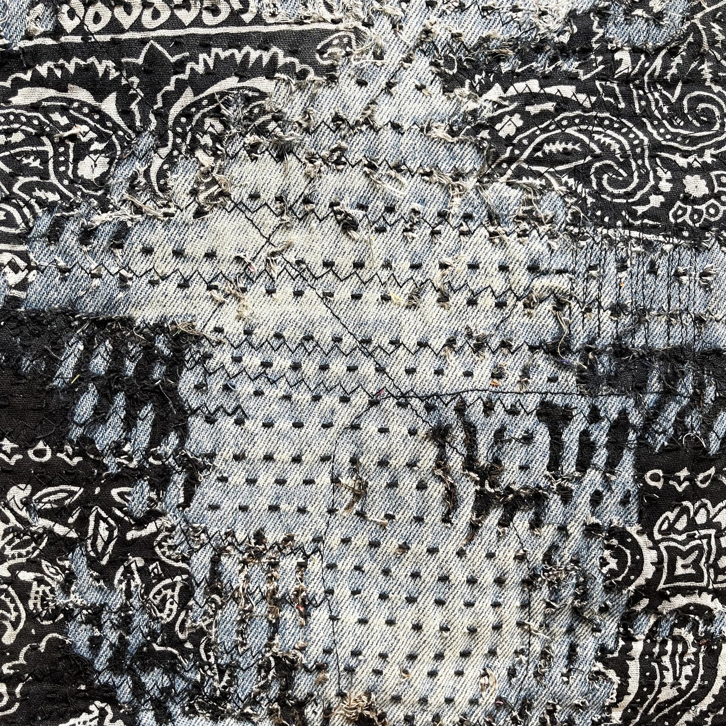 Boro Patchwork Sashiko Distressed Jeans - W34"