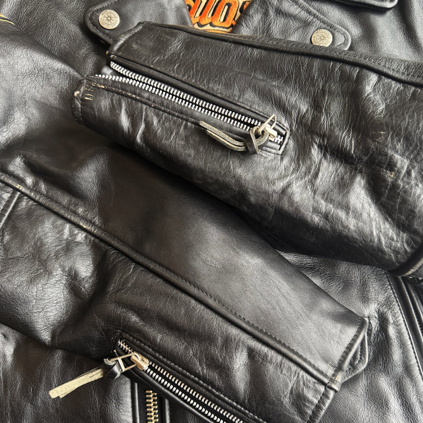 Avirex 'Jet City' Leather Biker Jacket - S/M