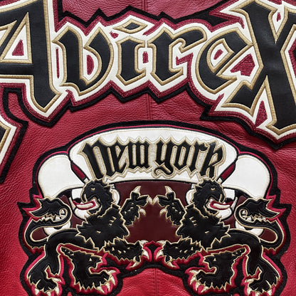 Avirex Lions Leather Varsity Jacket - L