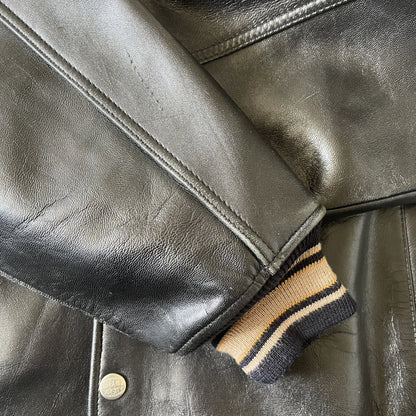 Avirex 'Speed Tigers' Leather Varsity Jacket - L