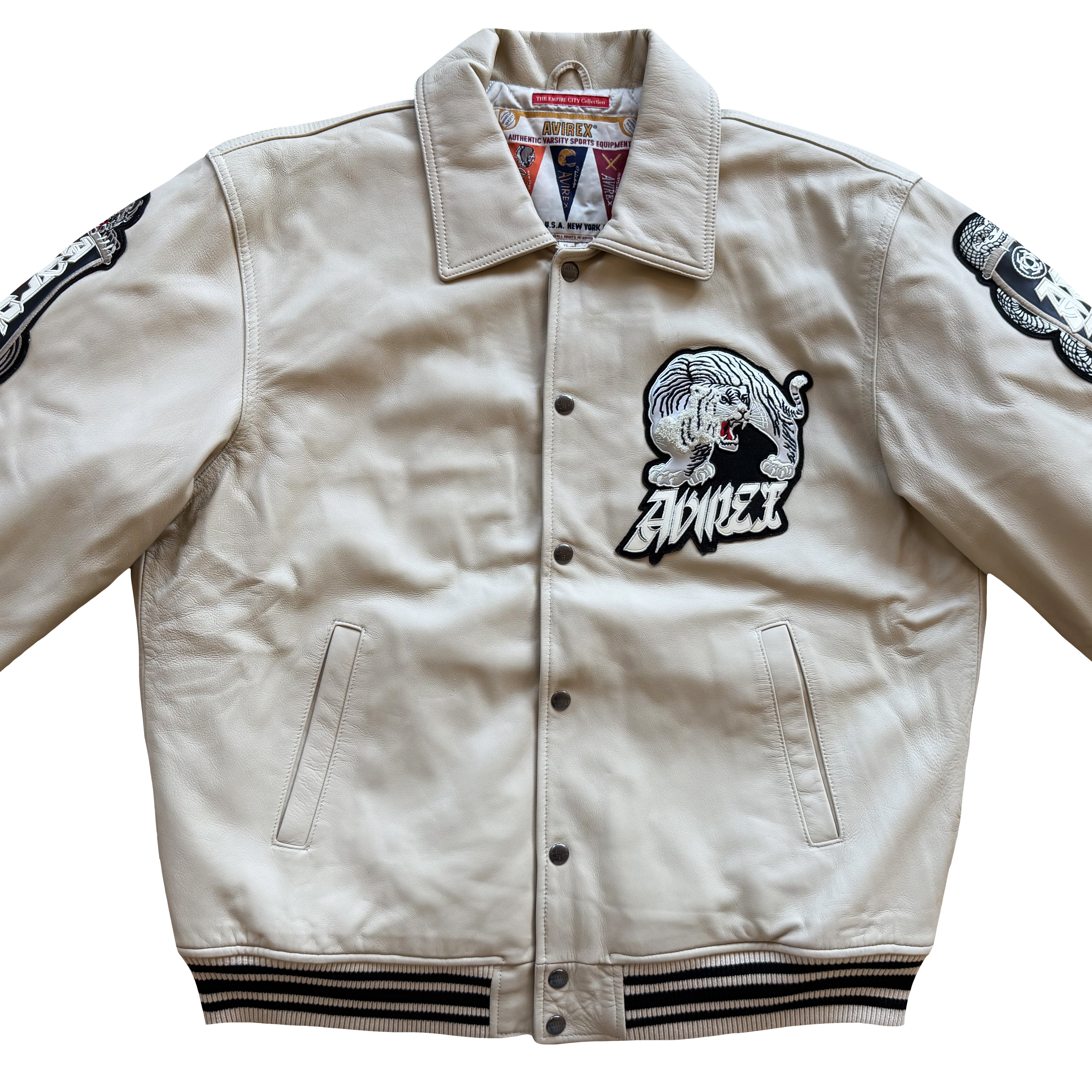 Avirex 'Speed Tigers' Leather Varsity Jacket - XL – The Holy Grail