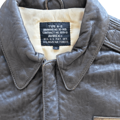 Avirex 'Pride of The Yanks' 90's A2 Leather Flight Jacket - S