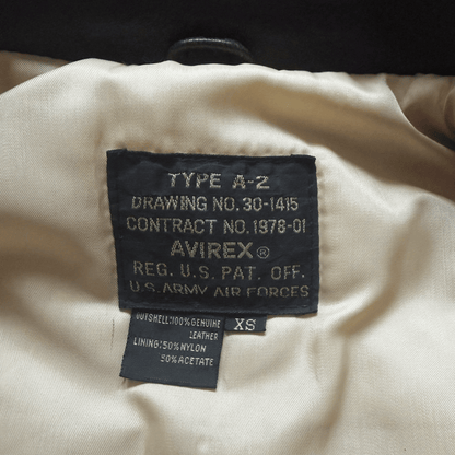 Avirex 'The K.O Kid' 1991 A2 Leather Flight Jacket - XS / S
