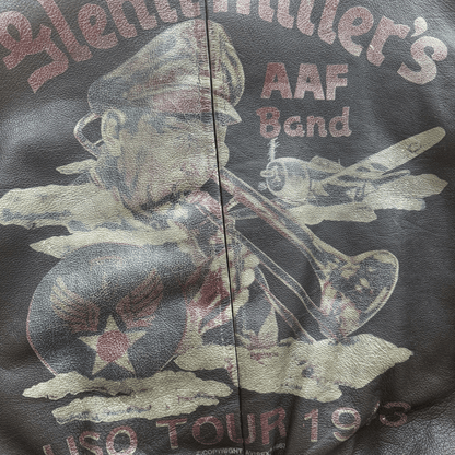 Avirex 1987 'Glen Miller's AAF Band' A2 Leather Flight Jacket - S / M