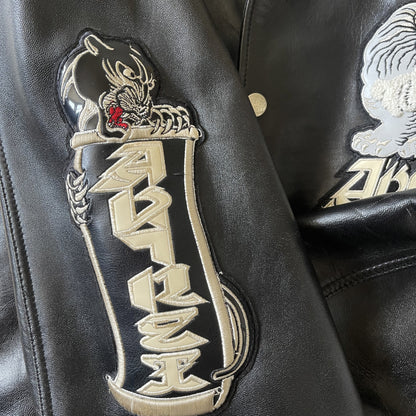 Avirex 'Speed Tigers' Leather Varsity Jacket - L