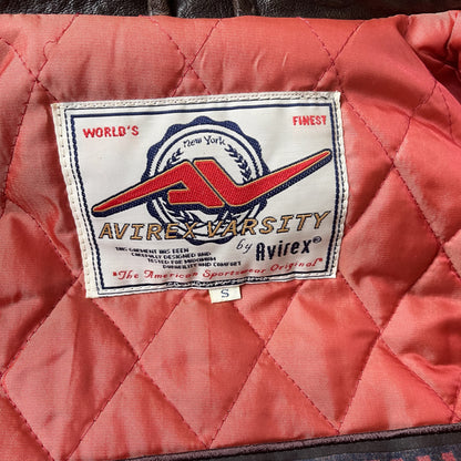 Avirex 'Spider Rock' Leather Varsity Jacket - S