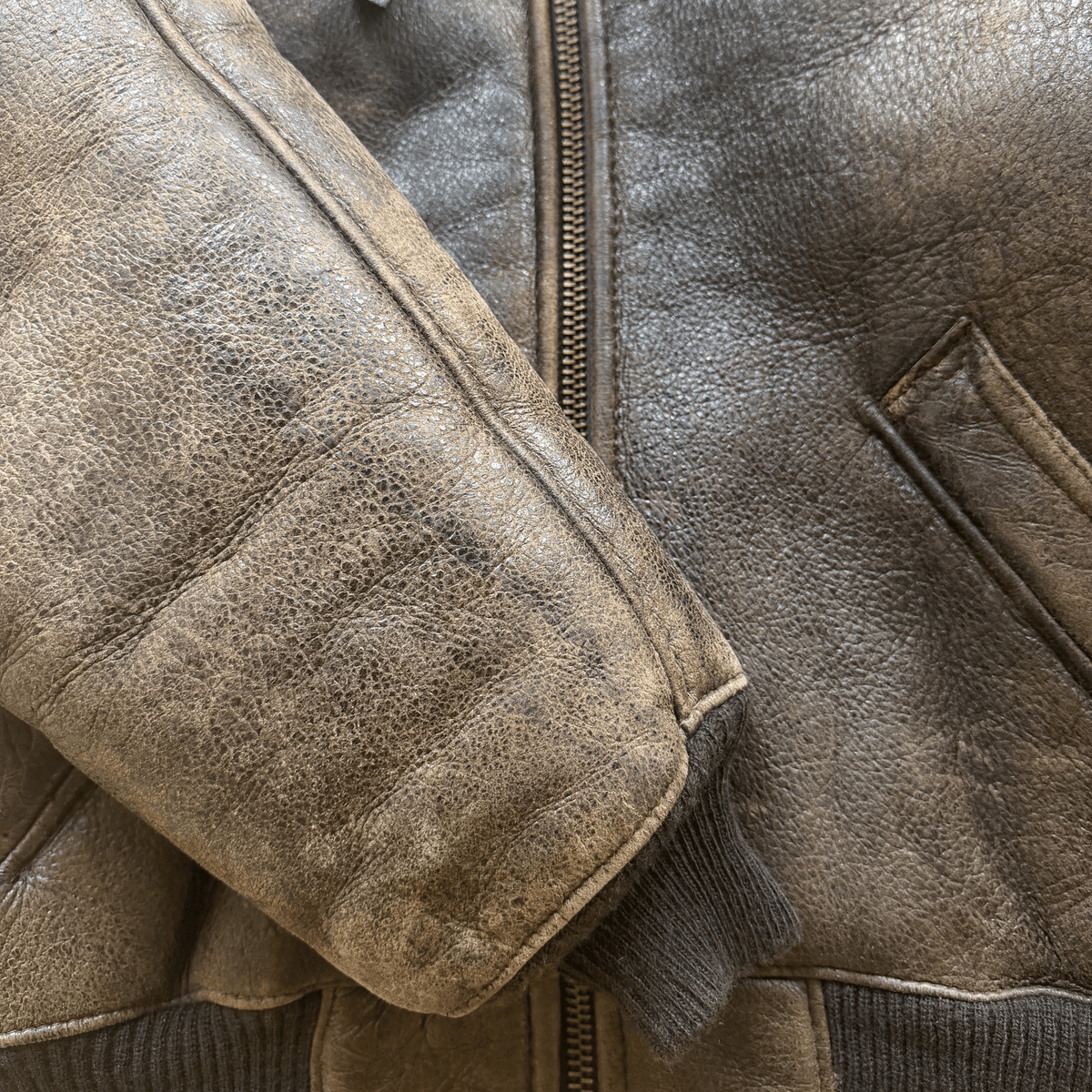 Schott B-6 Sheepskin Aviator Flight Jacket - M