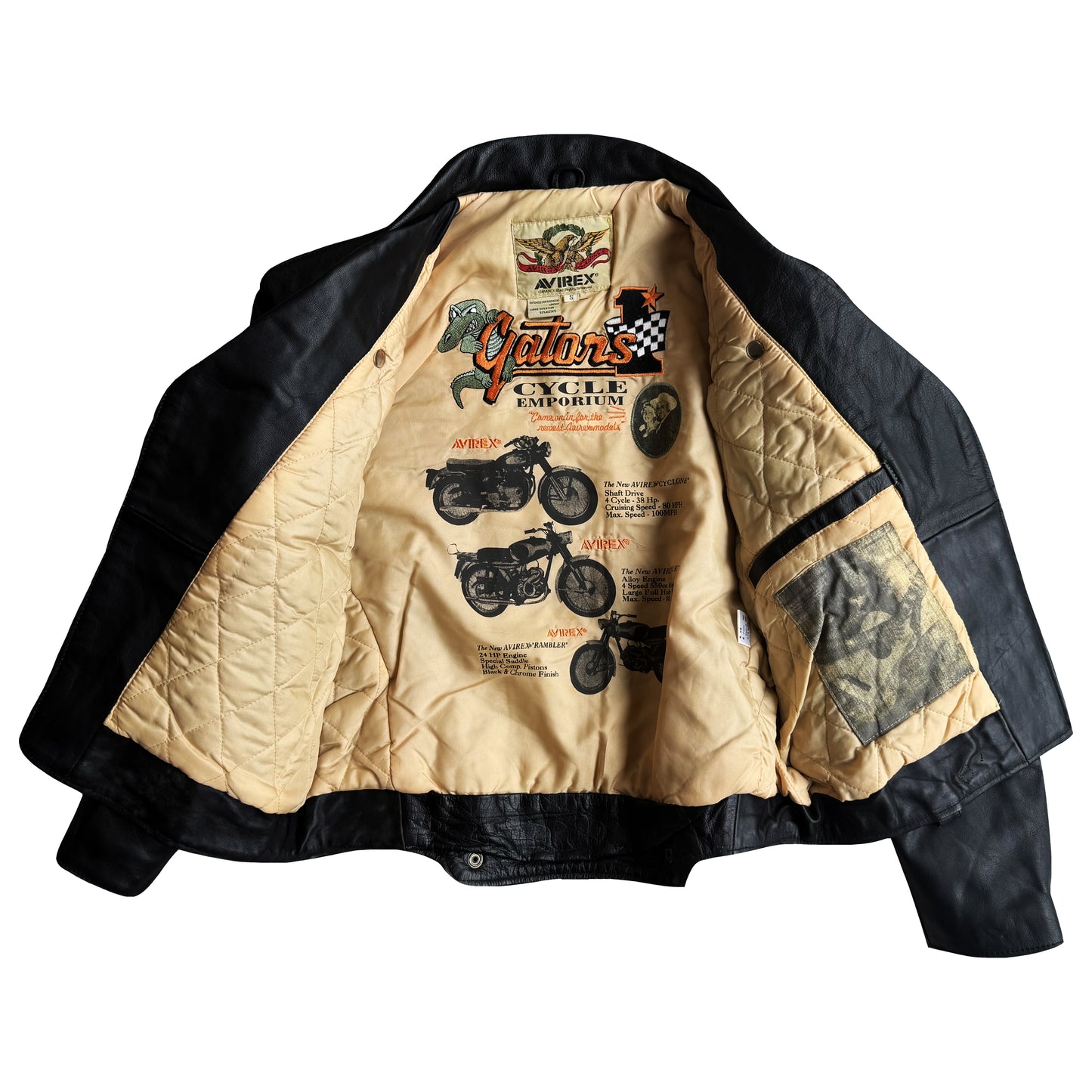 Avirex 'Jet City' Leather Biker Jacket - S/M