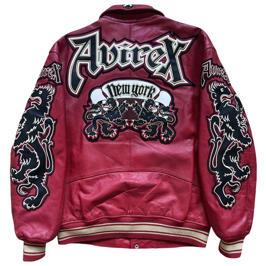 Avirex Lions Leather Varsity Jacket - L