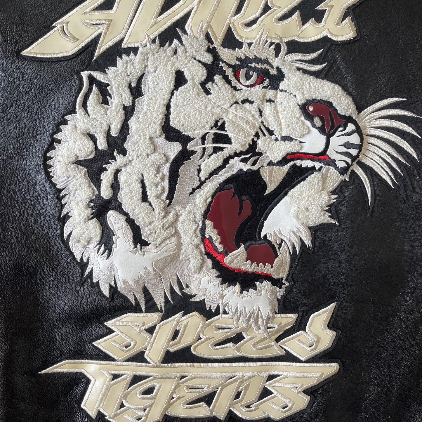 Avirex 'Speed Tigers' Leather Varsity Jacket - L