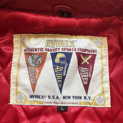 Avirex Lions Leather Varsity Jacket - L