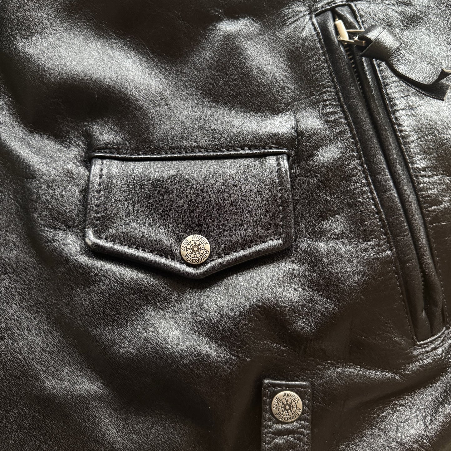 Avirex 'Desperado' Leather Biker Vest - XL