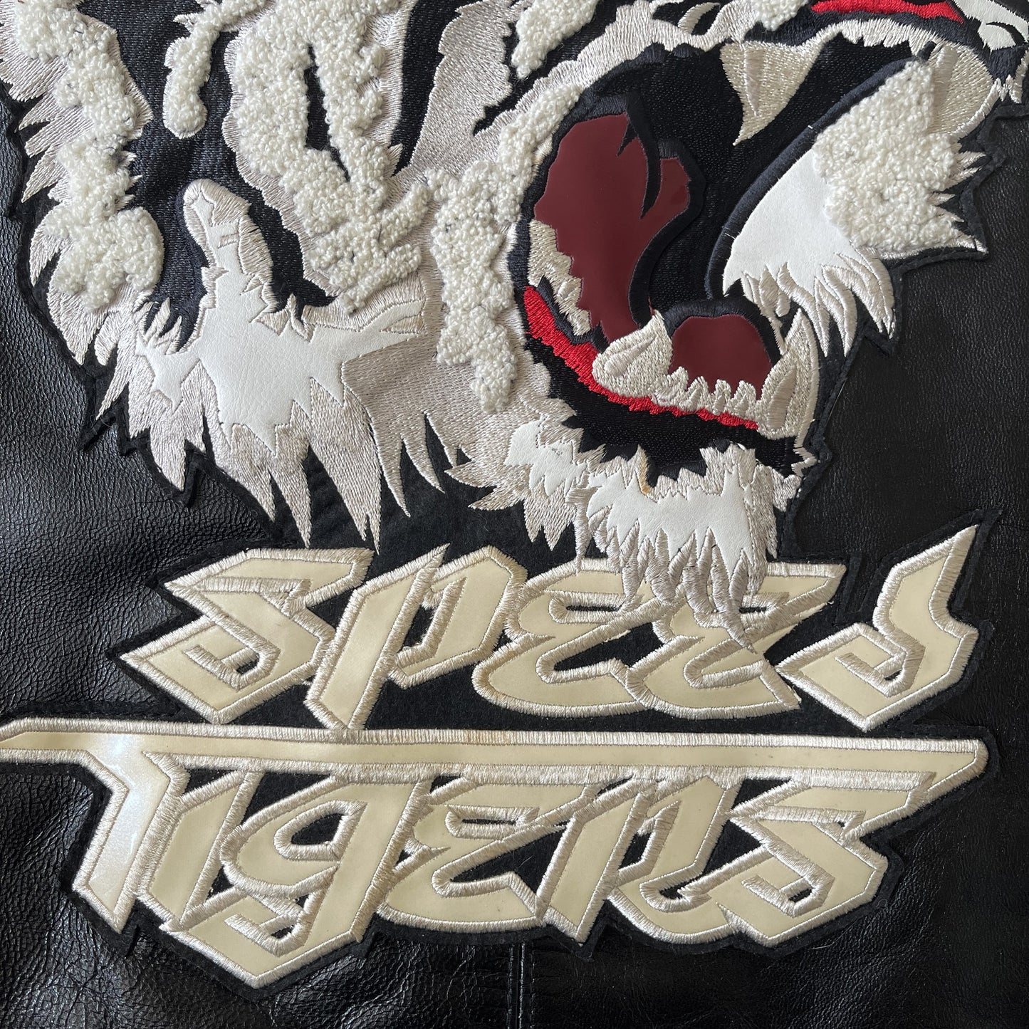 Avirex 'Speed Tigers' Leather Varsity Jacket - L