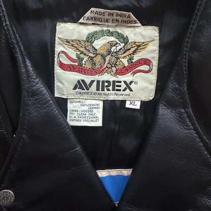 Avirex 'Desperado' Leather Biker Vest - XL