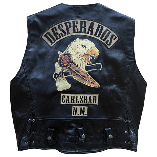 Avirex 'Desperado' Leather Biker Vest - XL