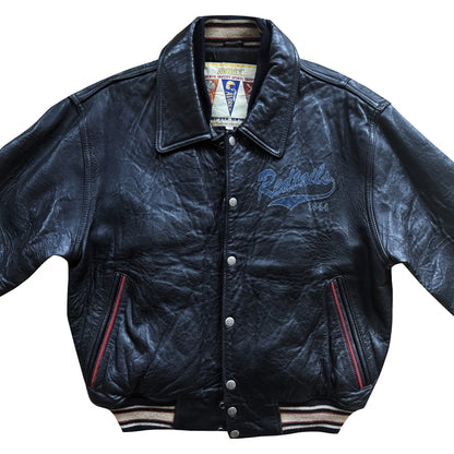 Avirex 'Red Tails' Leather Varsity Jacket - S