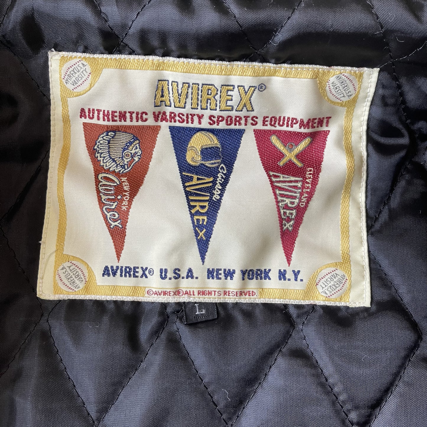 Avirex 'Speed Tigers' Leather Varsity Jacket - L