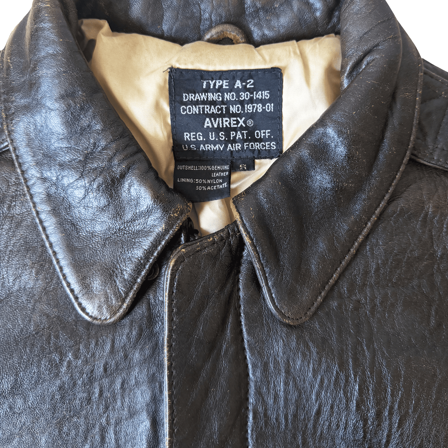 Avirex 'Visibility Perfect' 1988 A2 Leather Flight Jacket - S /M